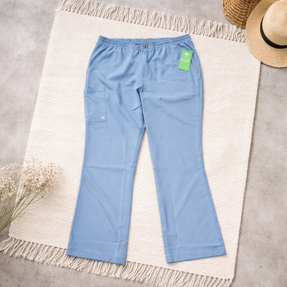 HH Works 2X By Healing Hands Scrub Pants Bottoms‎ Blue Elastic Waist Unisex NWT